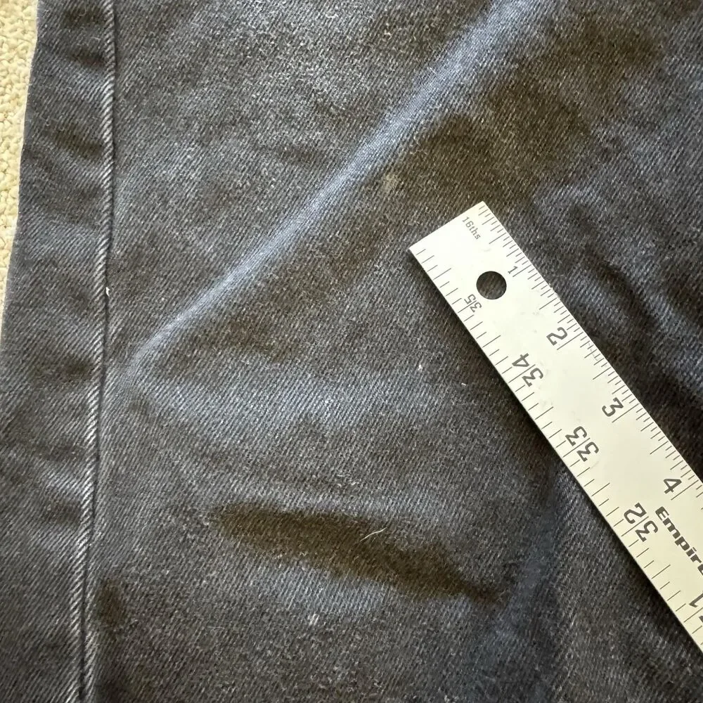 Levi's 505 Jeans Mens 36x32 Black Dark Wash Regular Straight Denim 5 Pocket